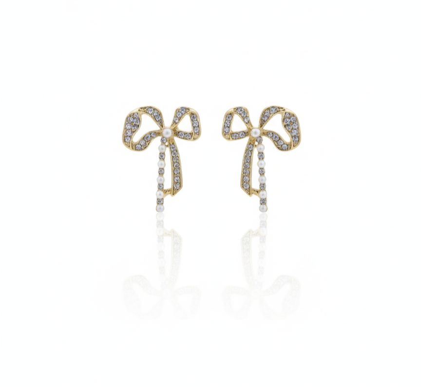 Pearl Droplet Ribbon Bows