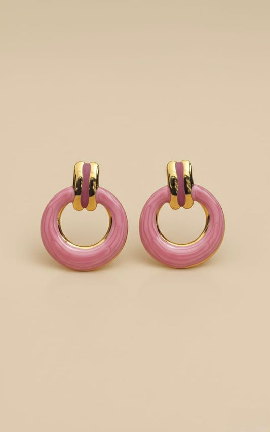 Retro Rose Door Knocker Earrings