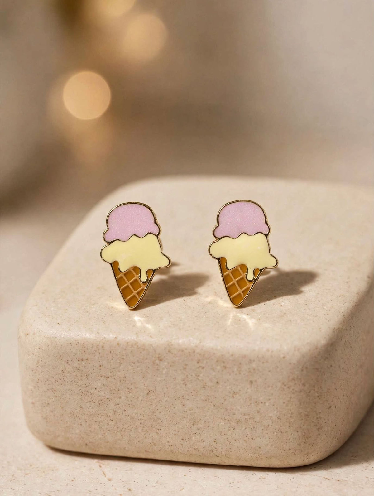 Sweet Scoop - Ice Cream Cone Stud Earrings
