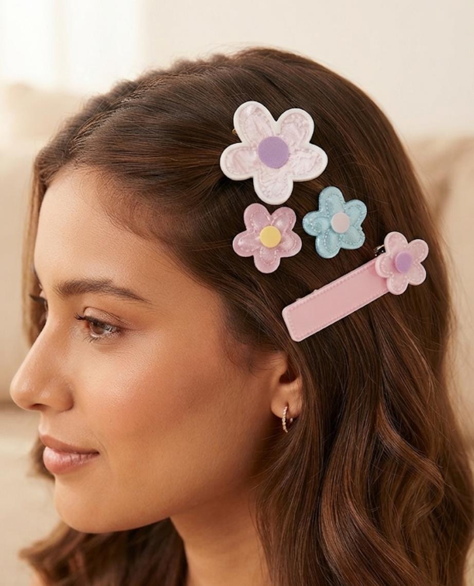 Pastel Blossom Hair Clip Set of 3