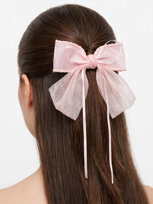 Coquette Sheer Organza Hair Bow Clip