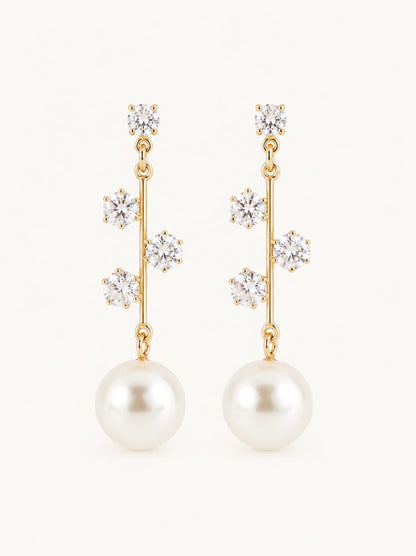 Stella Pearl Cascade Drop Earrings - Gold
