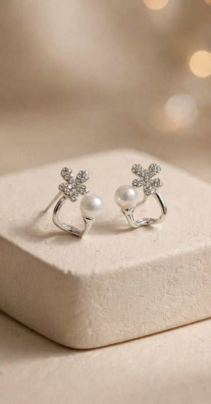 The Fleur & Pearl Open-Hoop Studs