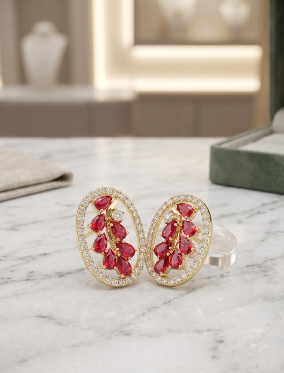 Aura Vine Oval Studs