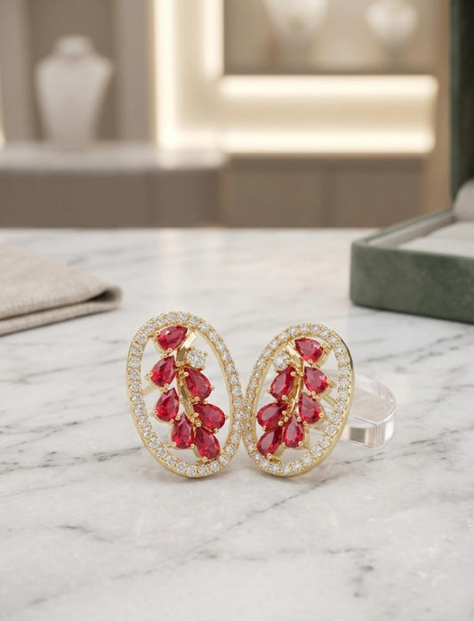 Aura Vine Oval Studs