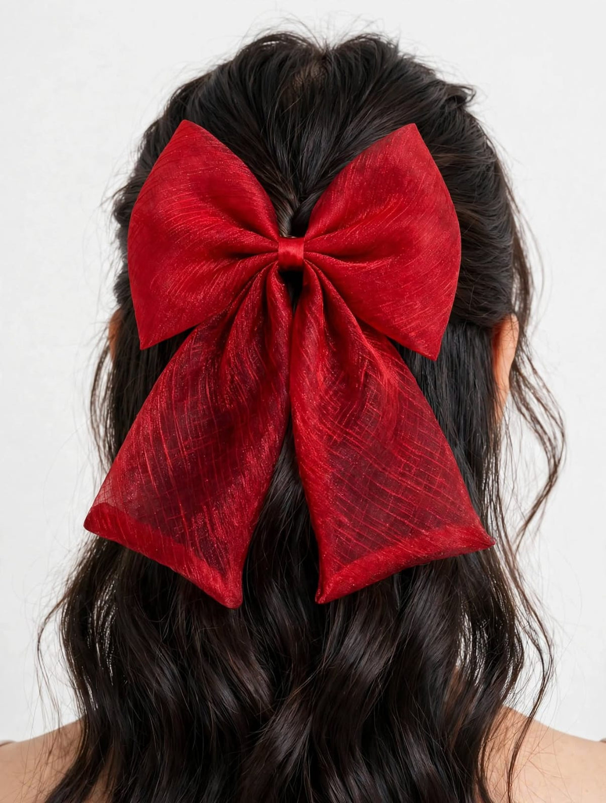 Coquette Organza Bow Hair Clip - Big Tail Bow