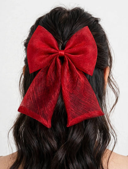 Coquette Organza Bow Hair Clip - Big Tail Bow