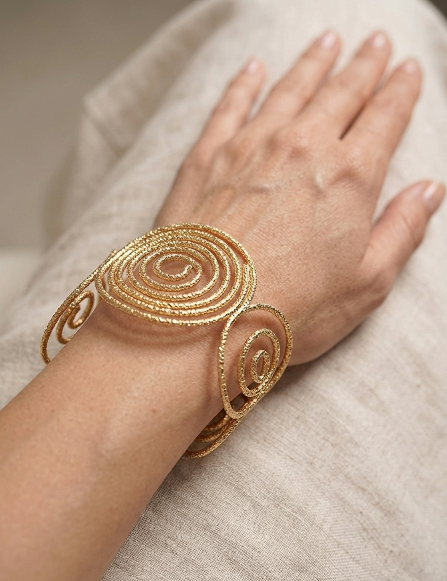 Spiral Textured Statement Cuff