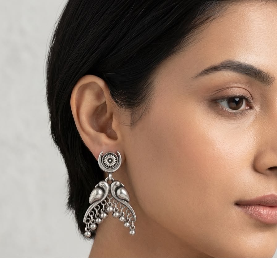 The Avian Aura Oxidized Jhumkas