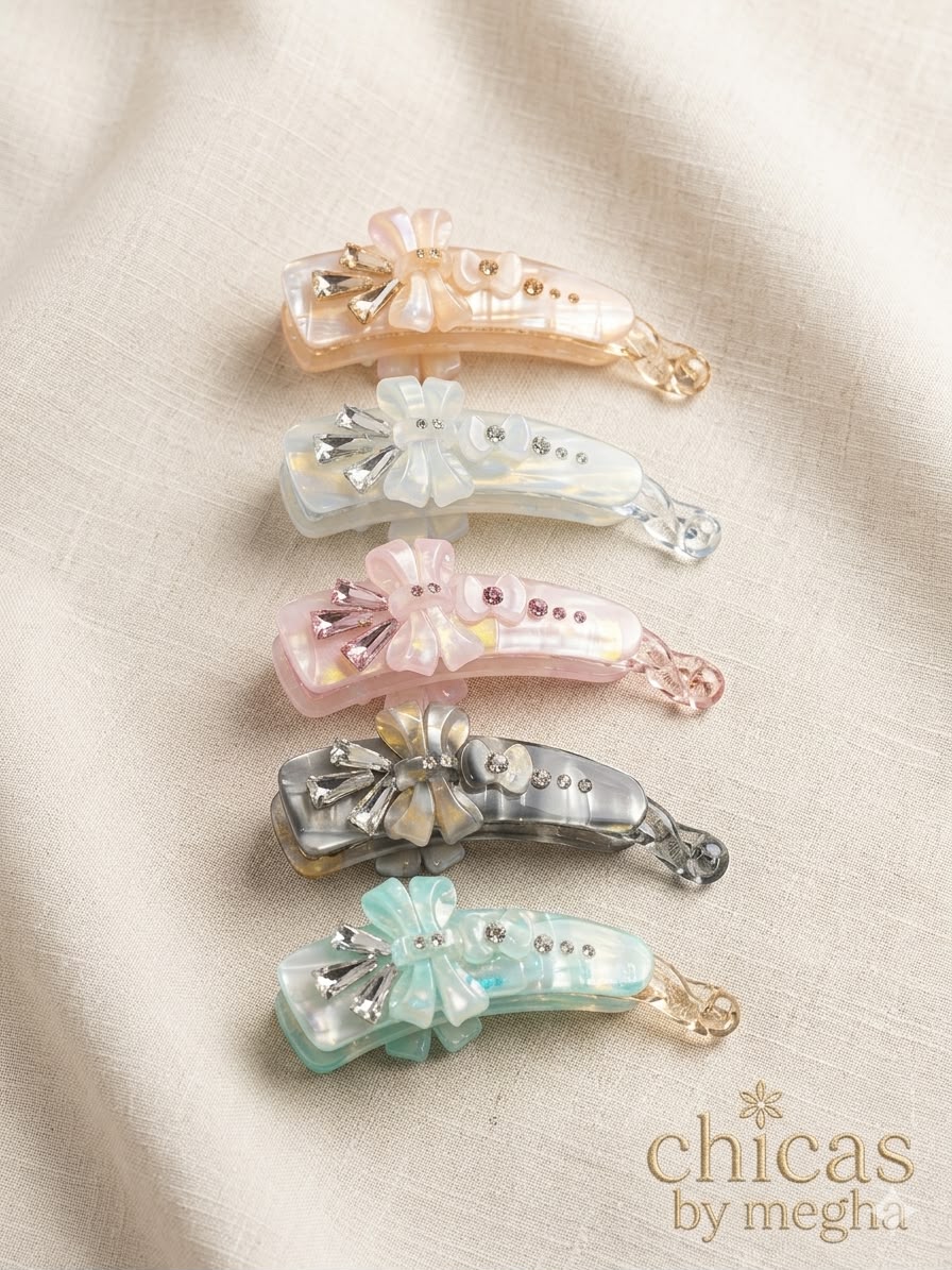 The Crystal Bow Banana Clip