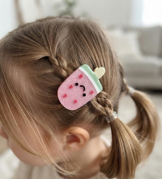 Kawaii Watermelon Popsicle Hair Clips Set of 3