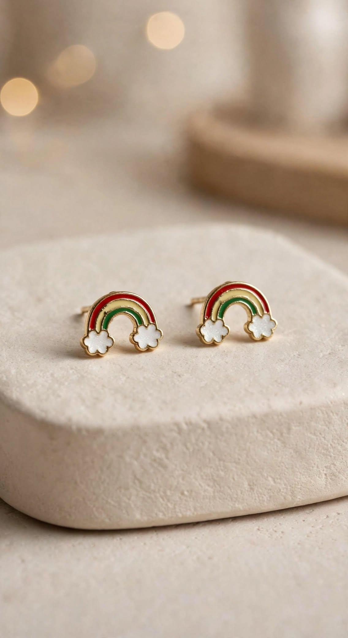 Over The Rainbow Cloud Stud Earrings