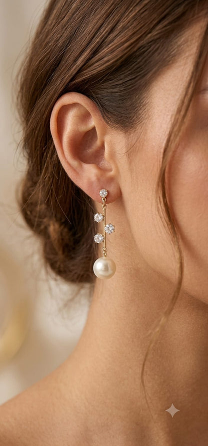 Stella Pearl Cascade Drop Earrings - Gold