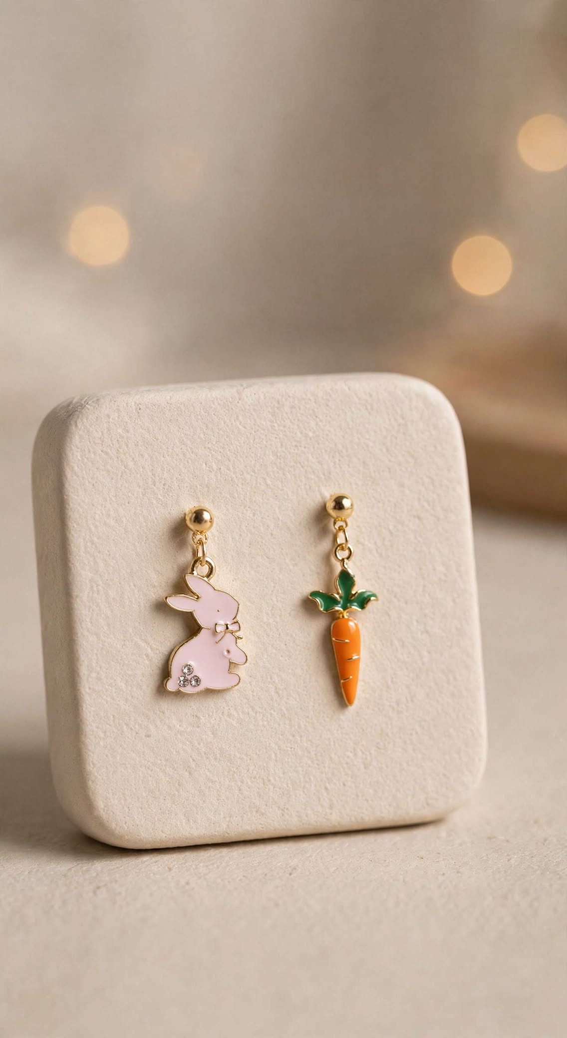 Bunny & Carrot - Dangle Mismatched Drop Earrings