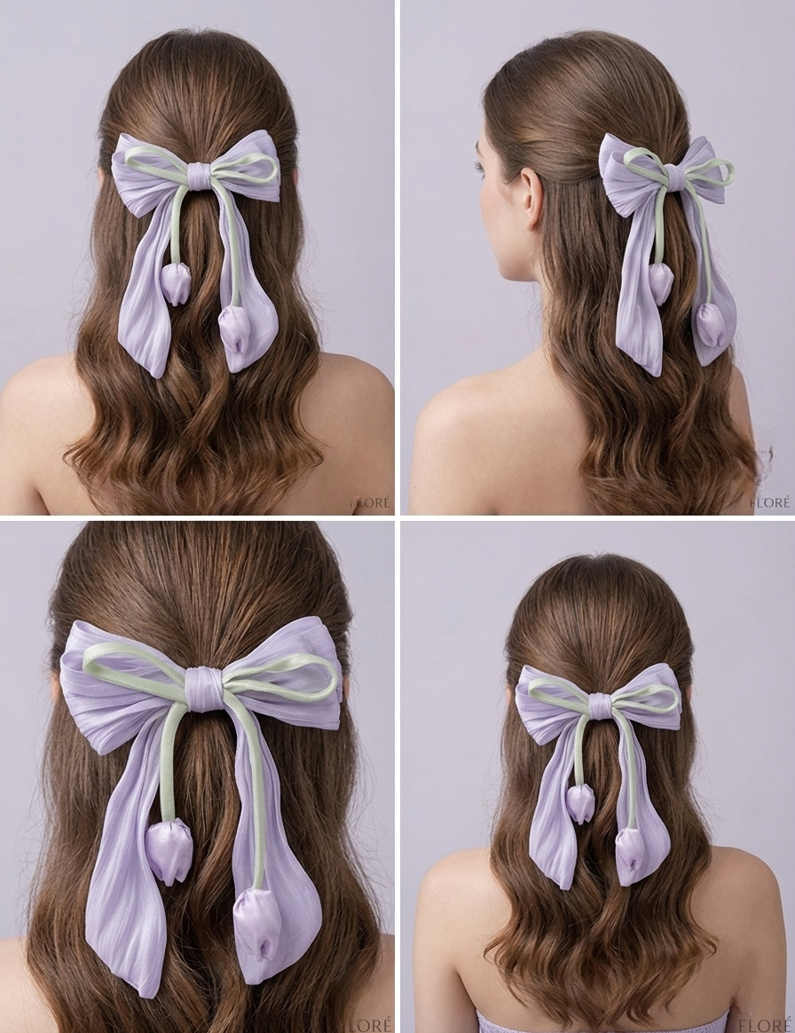 Blossom Silk Bow Clip