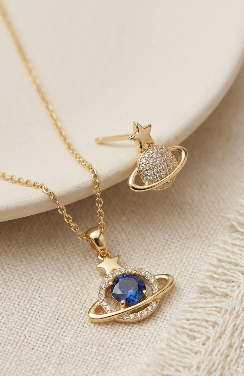 Celestial Saturn Jewelry Set