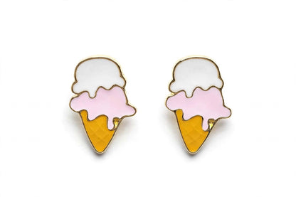 Sweet Scoop - Ice Cream Cone Stud Earrings