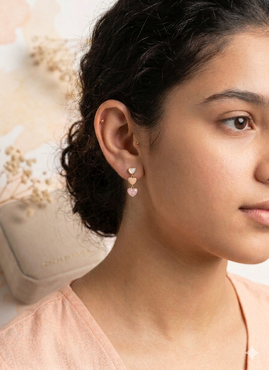 Sweetheart Tiered Drop Earrings