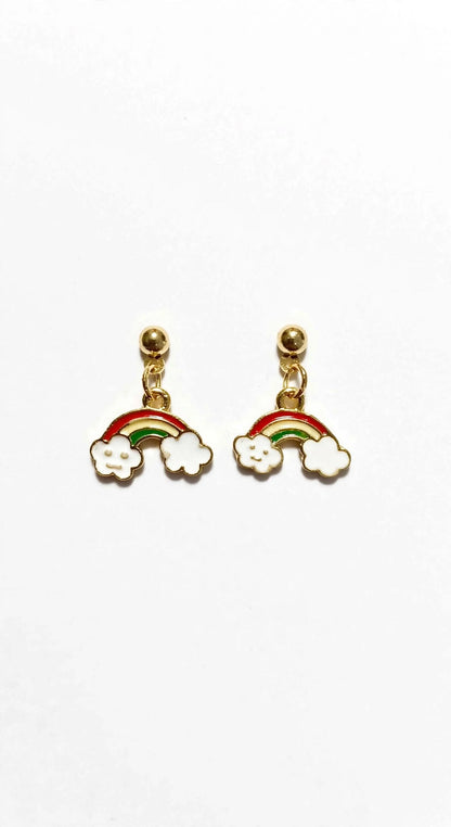 Happy Rainbow Cloud Drop Earrings