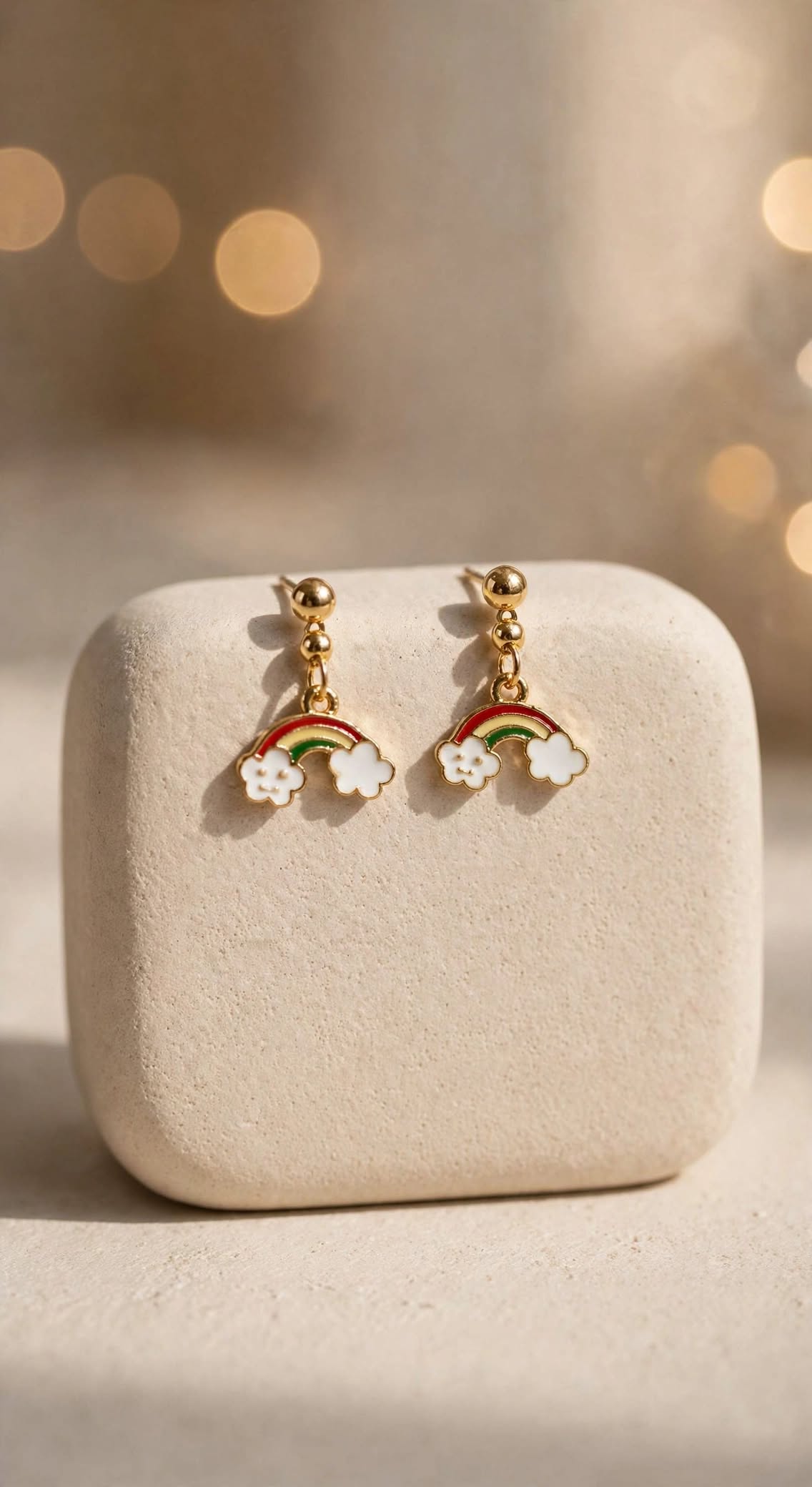 Happy Rainbow Cloud Drop Earrings