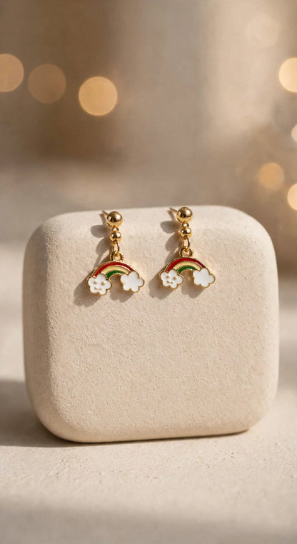 Happy Rainbow Cloud Drop Earrings