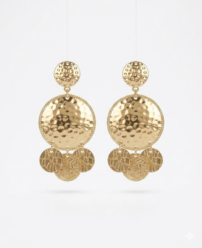 The hammered Soleil Drop Earrings
