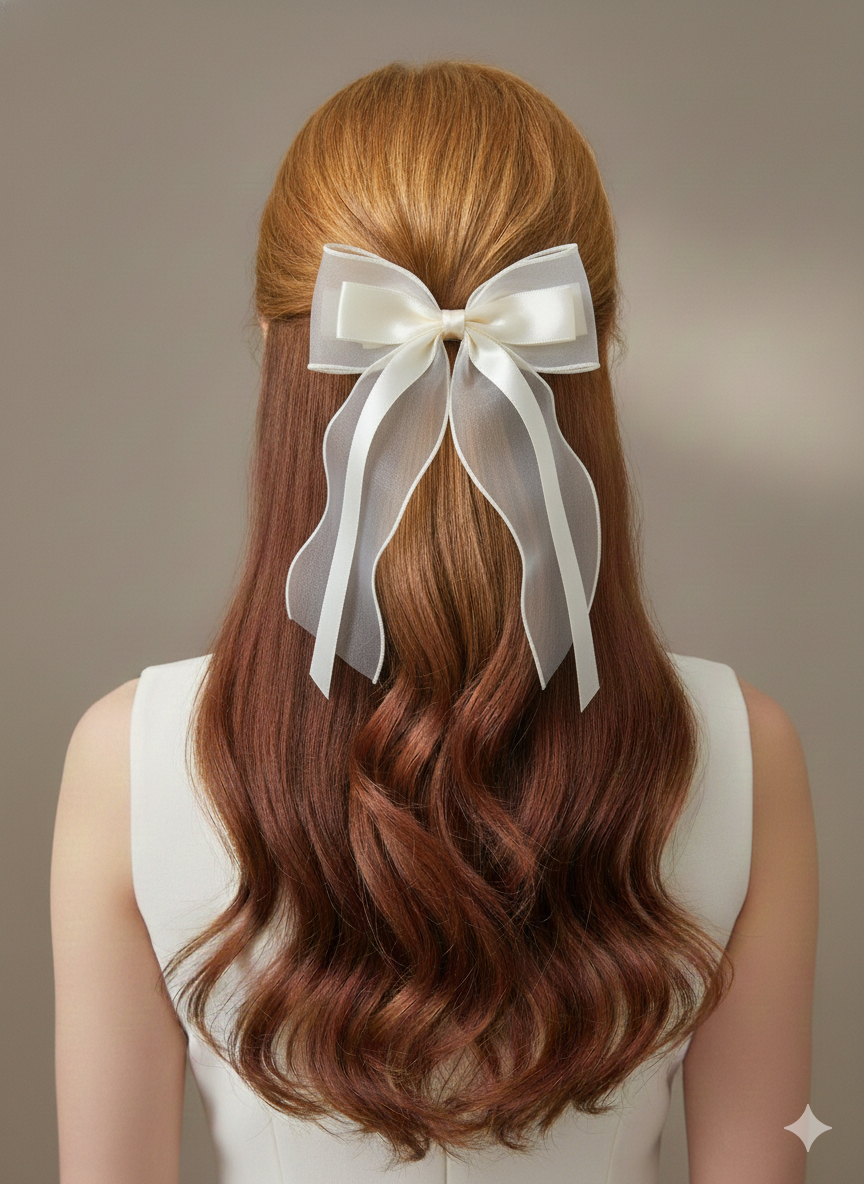 Graceful Organza & Satin Layered Hair Bows