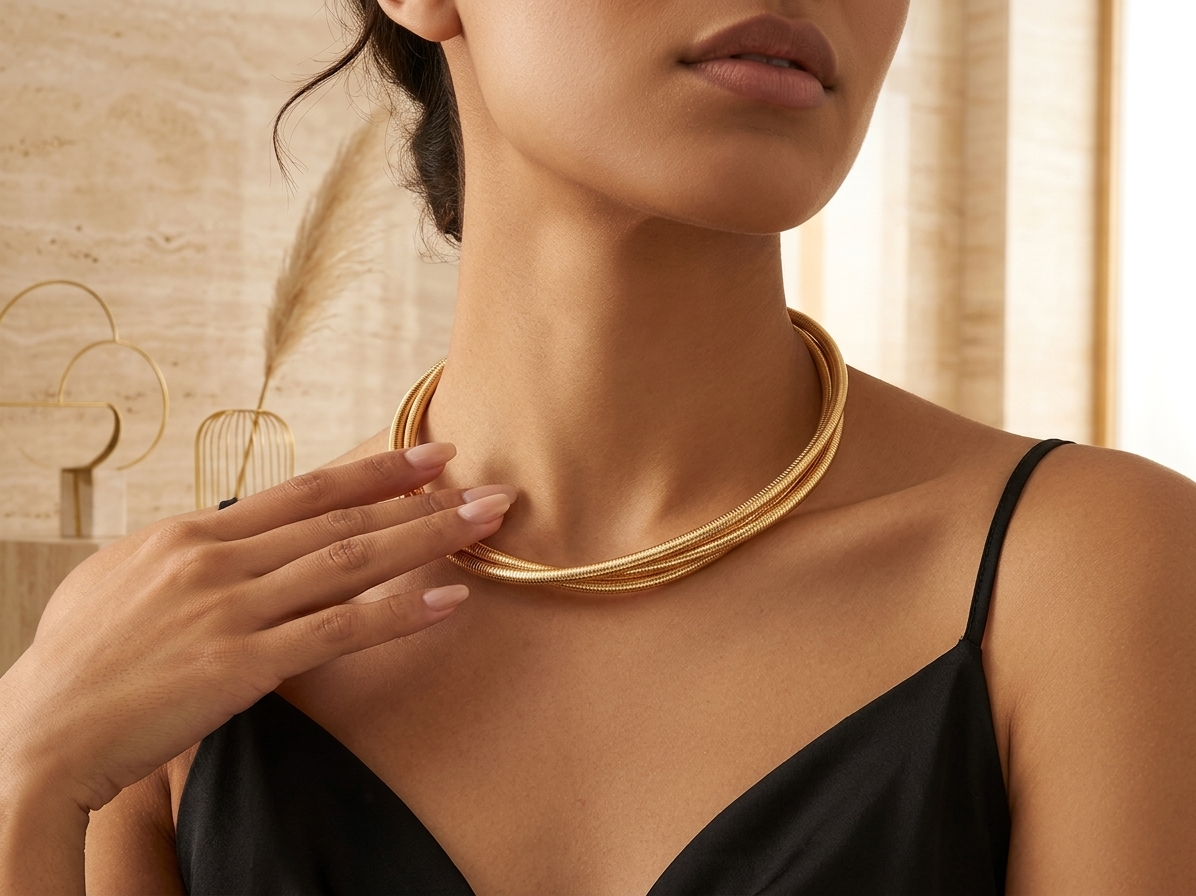 Gold tone Serpentine Neckpiece
