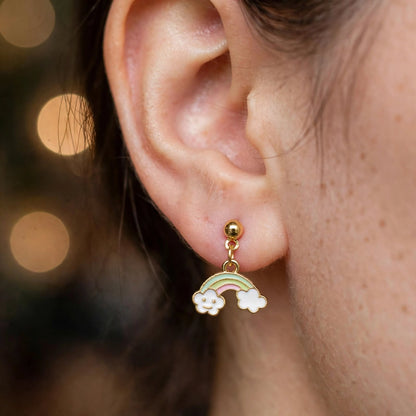 Happy Rainbow Cloud Drop Earrings