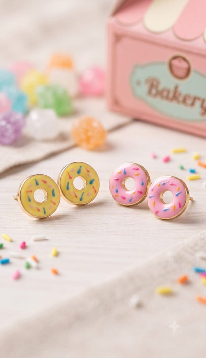 Glazed & Sprinkled Donut Stud