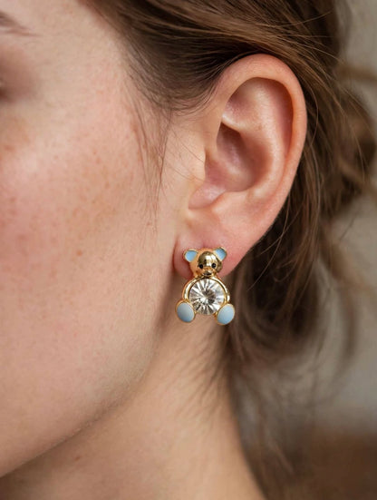 Cute Crystal Bear Earrings