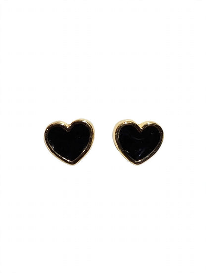 Mini Enamel Heart Stud Earrings