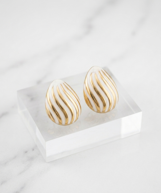 Vintage Wave Enamel Studs