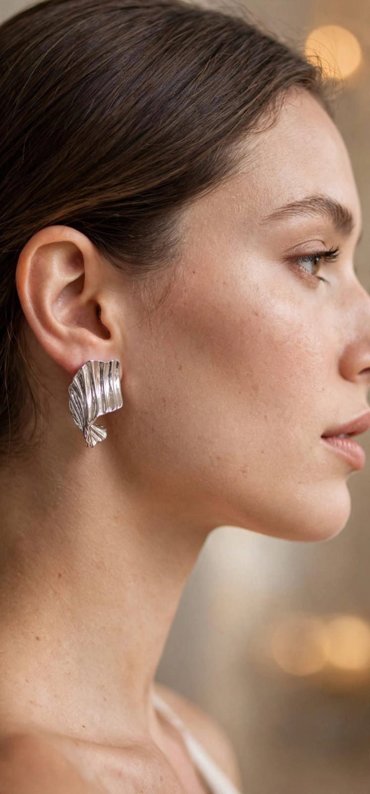 Whisper Leaf - Textured Statement Studs