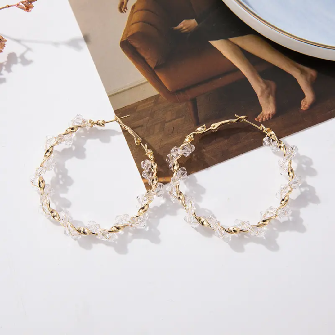 Crystal Hoop Earring