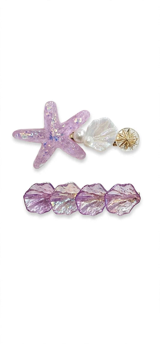 Glitter Seashell Toddler Hair Pins Set of 2