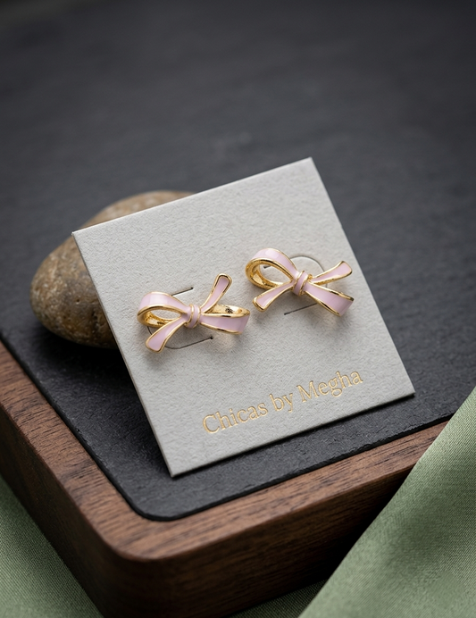 Lavender Enamel Ribbon Studs
