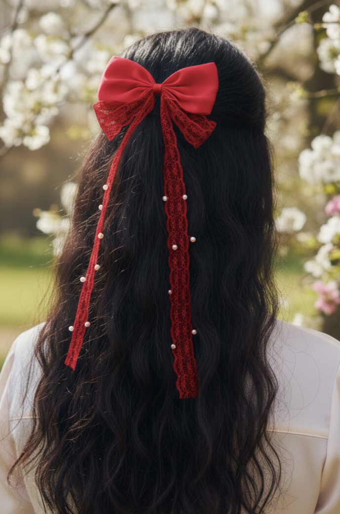Pearl & Lace Bow