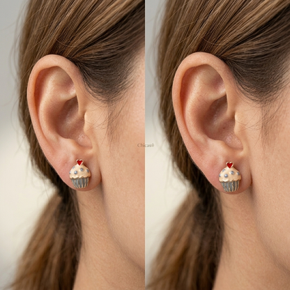 Sweet Indulgence Cupcake Studs