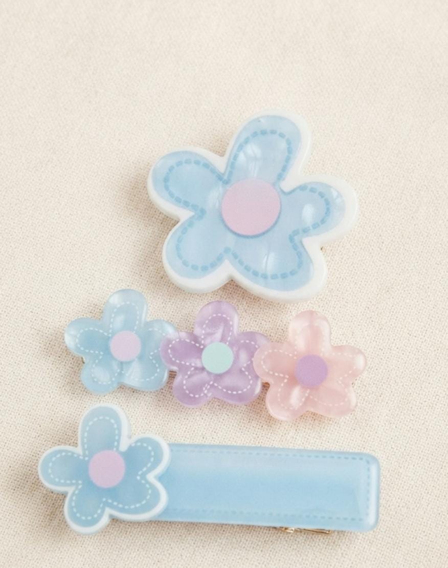 Pastel Blossom Hair Clip Set of 3