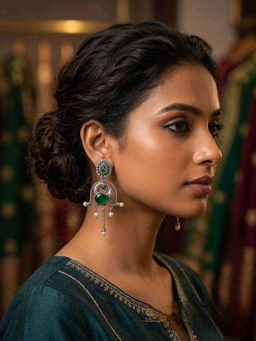 Silver Mayura Chandrika Hangings