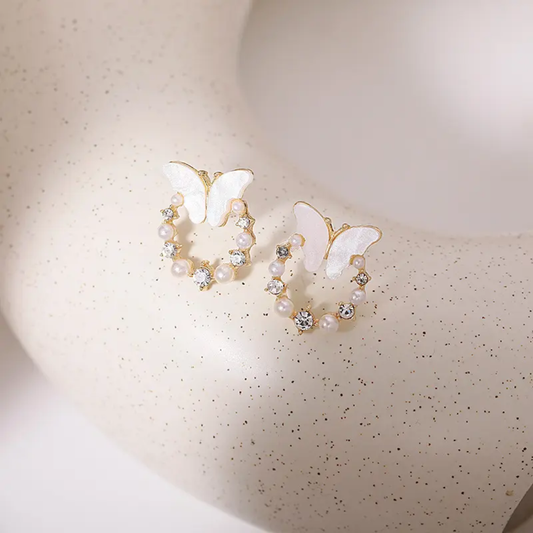 Butterfly Wreath Stud Earrings