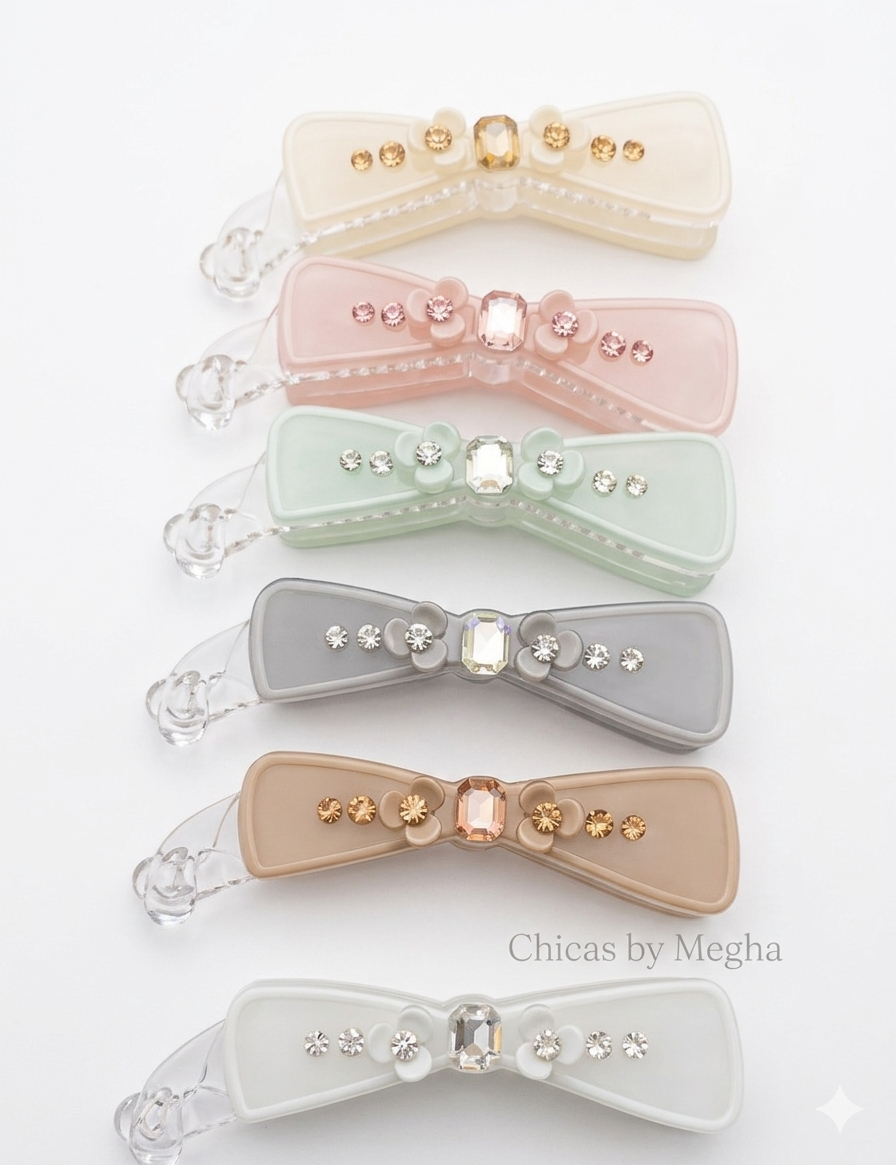 Crystal Bow Banana Clip