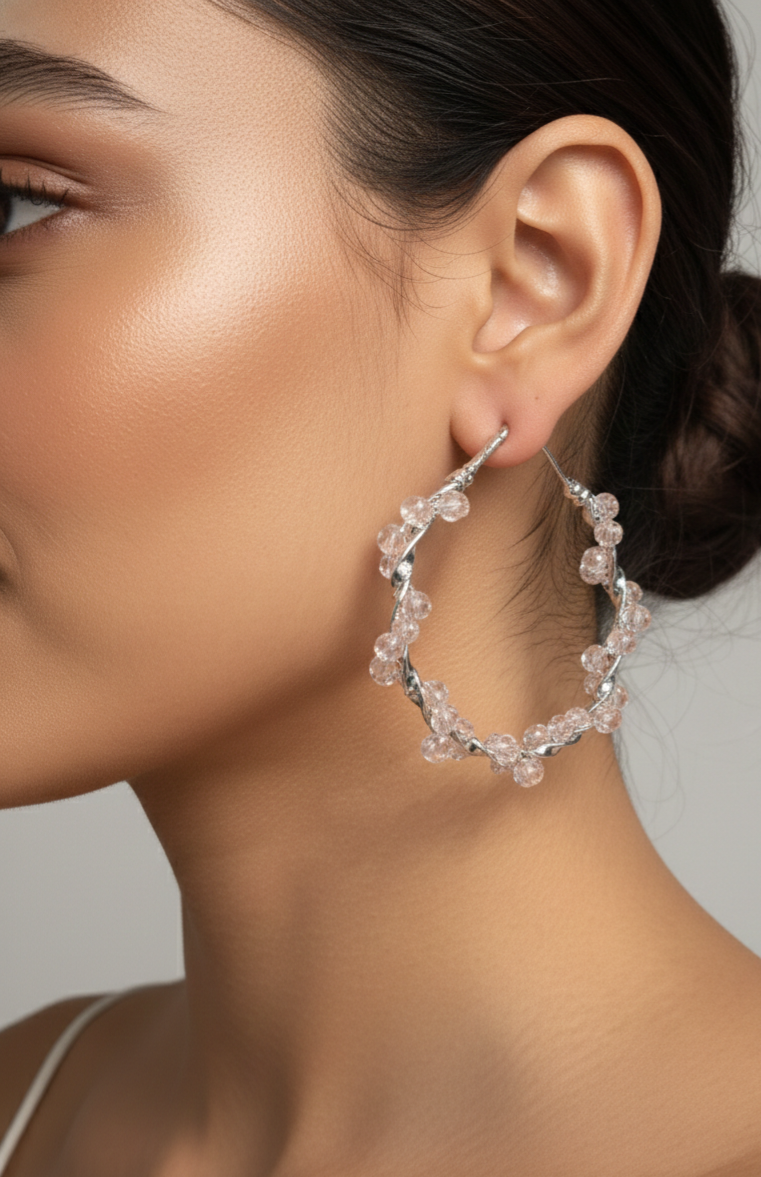 Crystal Hoop Earring