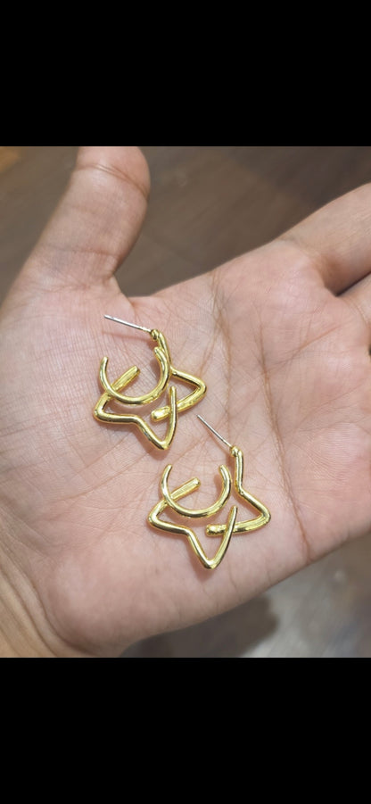 Celestial Star Hoop Earrings