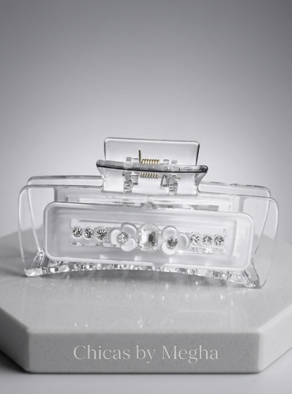 The Blossom & Gem Translucent Claw Clip ( Big Size)