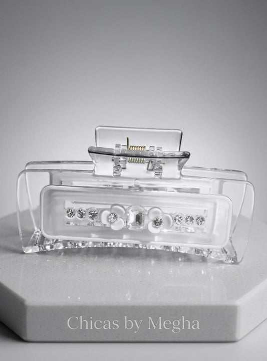 The Blossom & Gem Translucent Claw Clip ( Big Size)