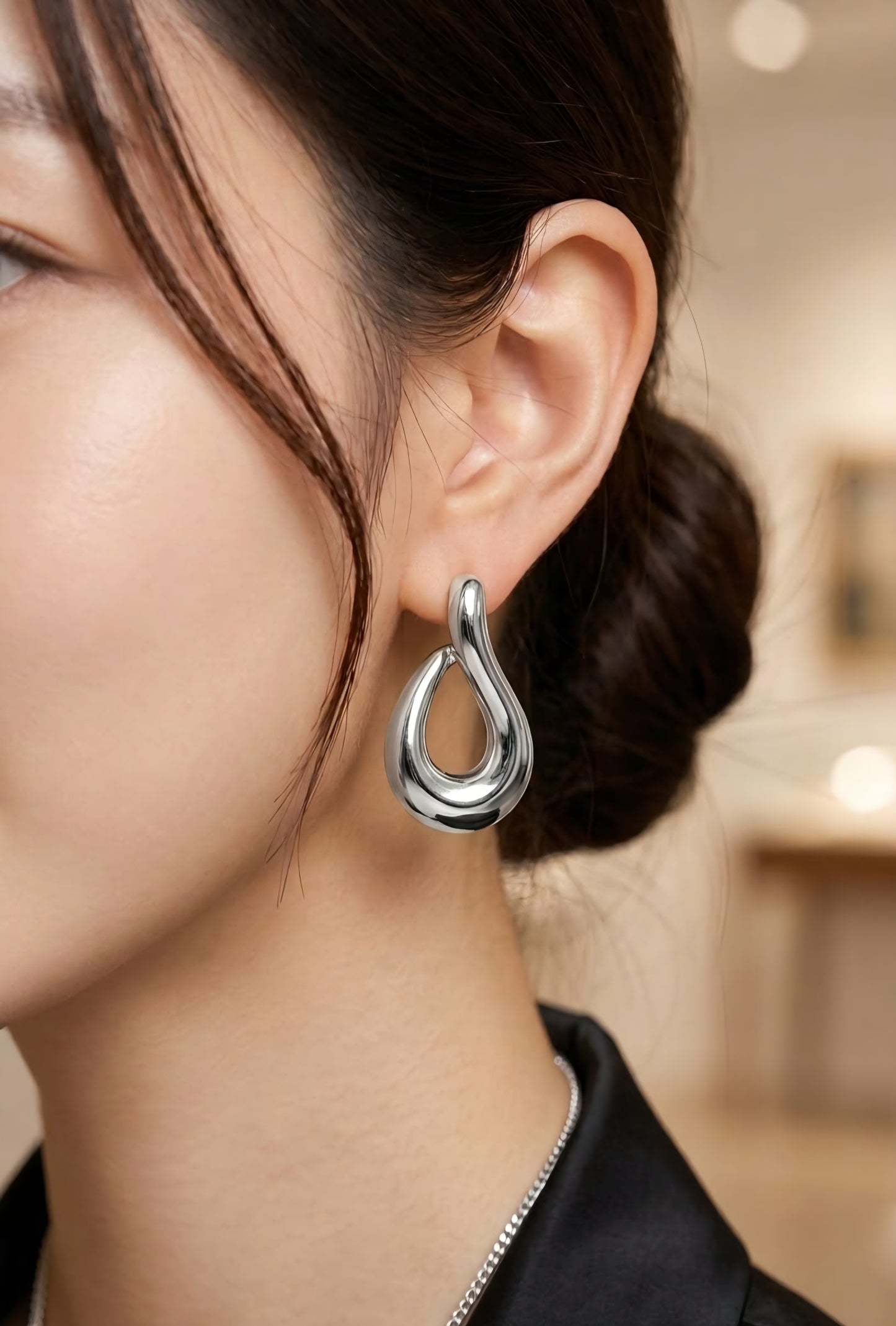 Sculptural Teardrop Statement Earrings