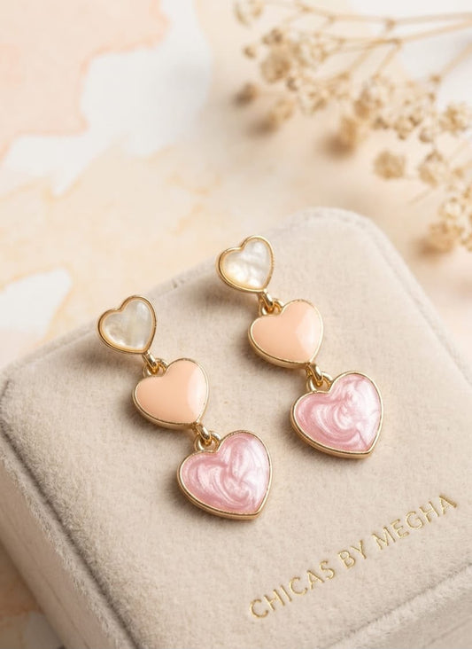 Sweetheart Tiered Drop Earrings
