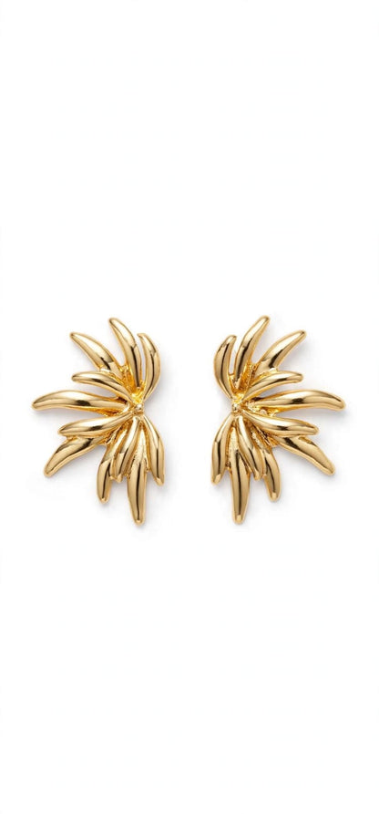 Solaris Gold Sunburst Statement Studs